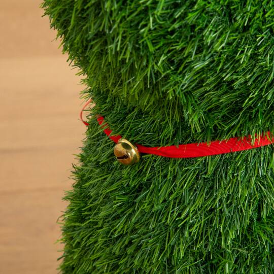 Nearly Natural 2ft. Green UV Resistant Artificial Christmas Grass Garden Plush Topiary Reindeer
